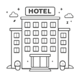 Modern Hotel Illustration in Line Art-1