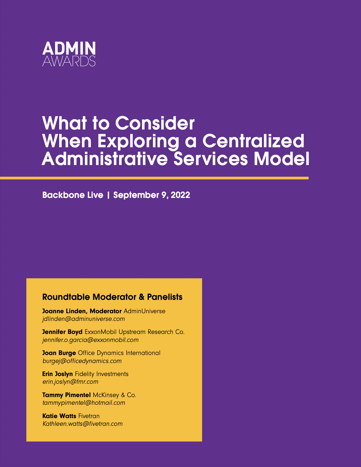 Whitepaper on What to Consider When Exploring a Centralized Administrative Services Model